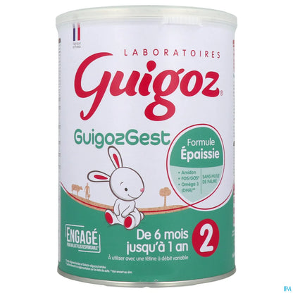 GuigozGest 2 Formule Epaissie à l'Amidon Lait en Poudre 2ème Âge 780g