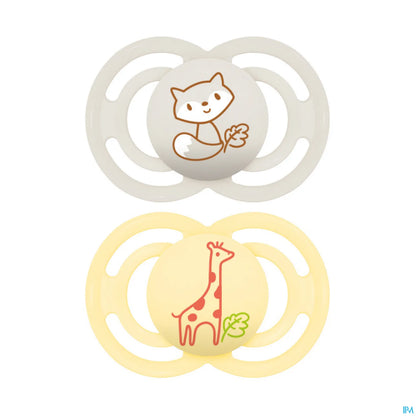 Perfect Sucettes Silicone +6 Mois Lot de 2 Animaux
