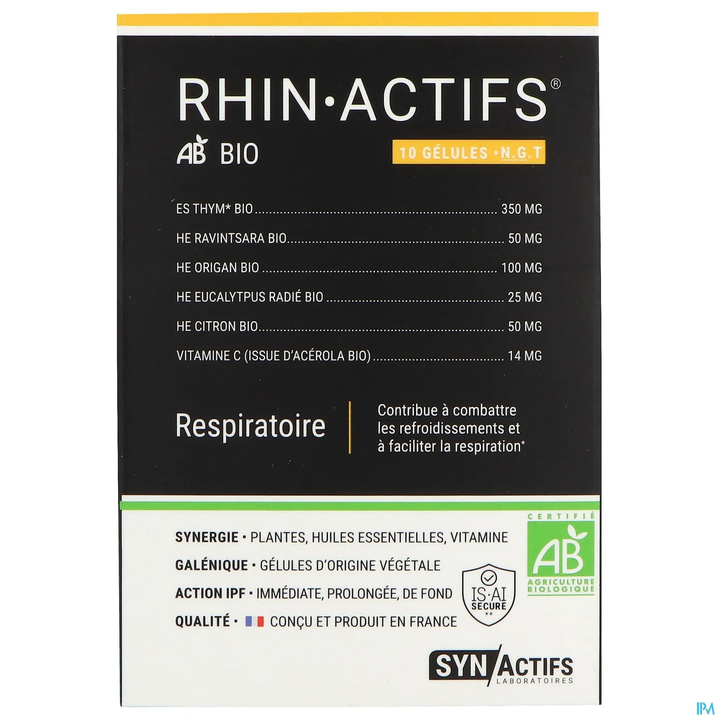 Synactifs Rhin Actifs Bio Respiratoire 10 Gélules