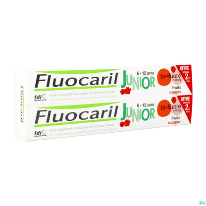 Junior 6-12 Ans Gel Dentifrice Fruits Rouges 2x75ml