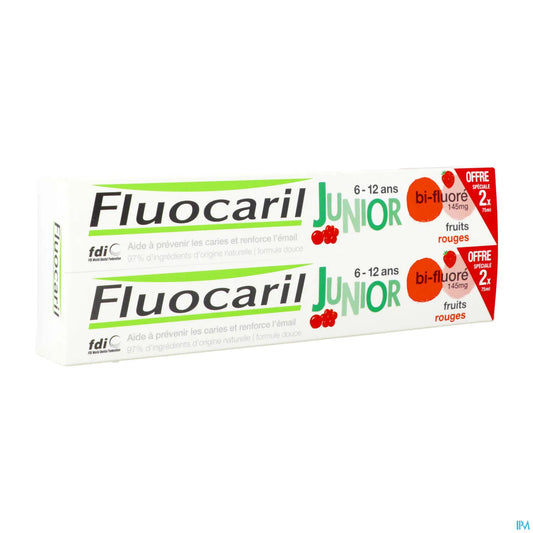 Junior 6-12 Ans Gel Dentifrice Fruits Rouges 2x75ml