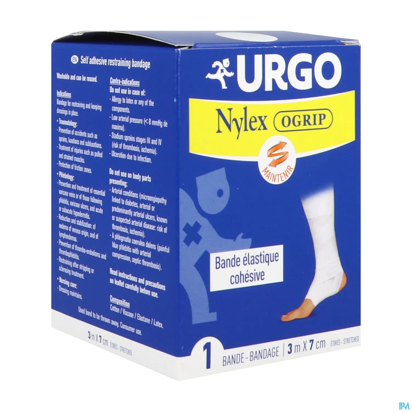 Nylexogrip Bande Élastique Cohésive 7 cm x 3 m Blanc