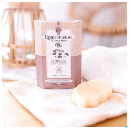 Après-Shampooing Solide Démêlant Bio Pain de 40g