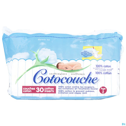 Tetra Medical Cotocouche Couches 100% Coton 2ème Age 30 Couches