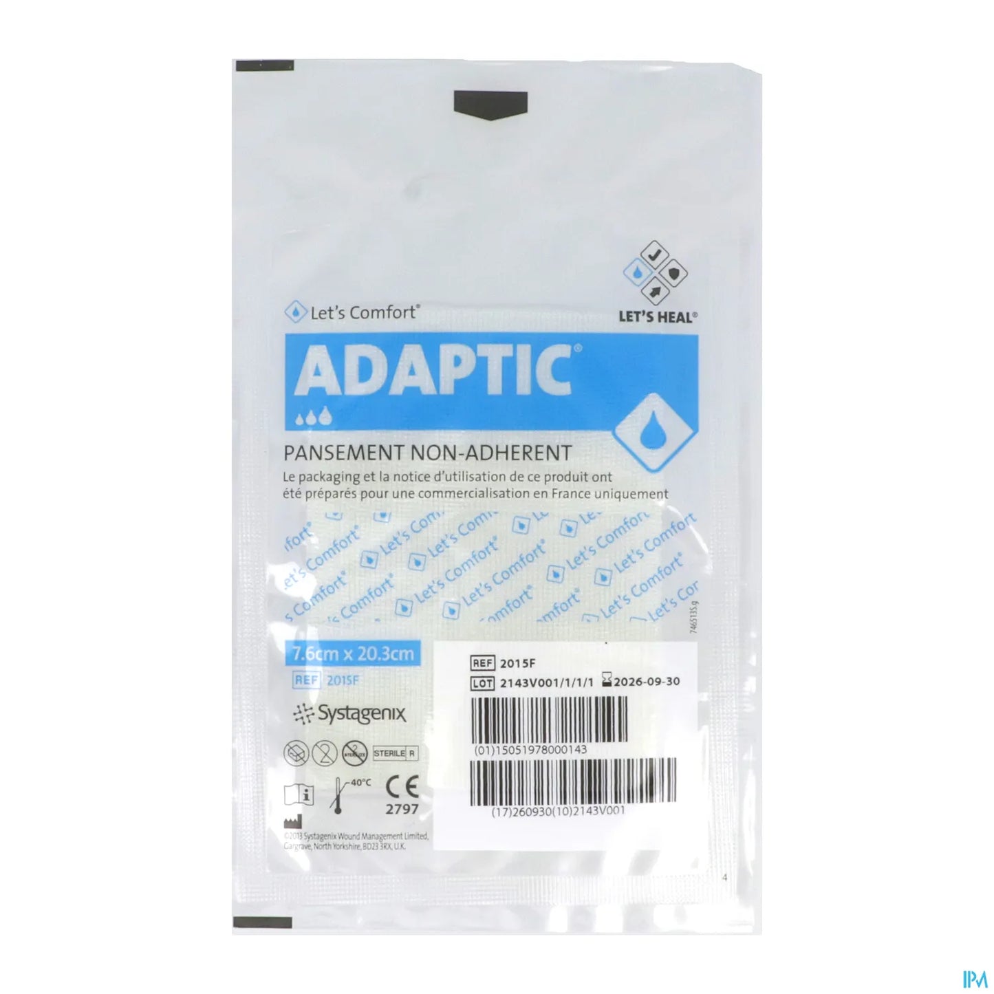 Adaptic Pans Non Adhérent Stérile 7,6x20,3 cm Boîte de 10