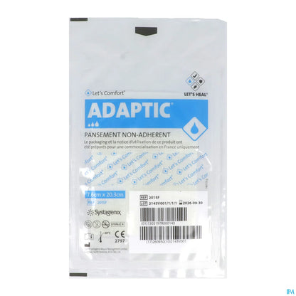 Adaptic Pans Non Adhérent Stérile 7,6x20,3 cm Boîte de 10