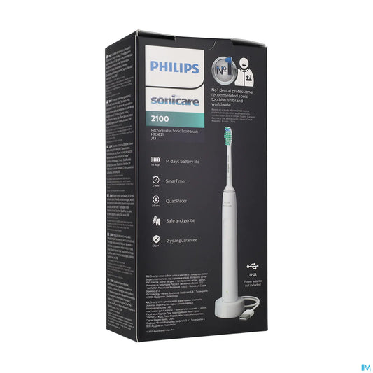 Philips Sonicare Series 2100 HX3651/13 Brosse à Dents Électrique Blanc