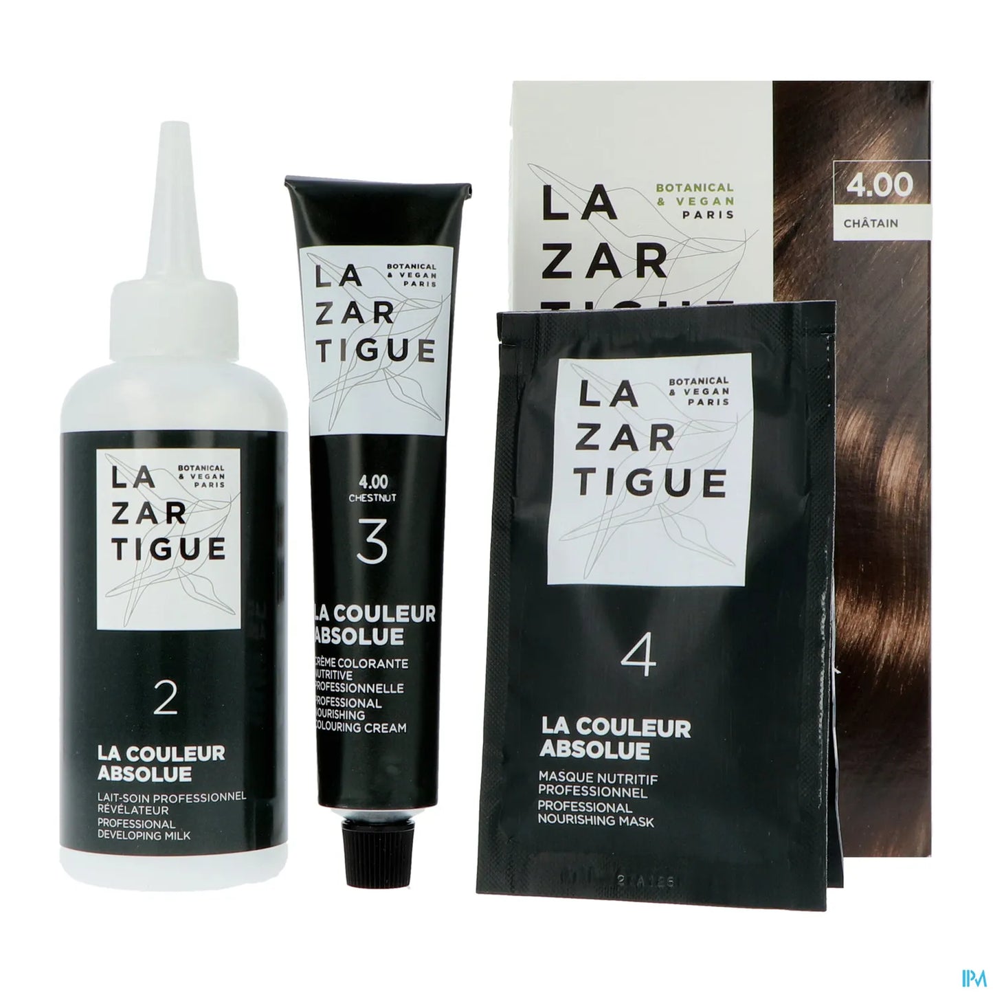 JF Lazartigue Couleur Absolue Teinture Cheveux 4.00 Châtaigne Chocolat Kit Coloration