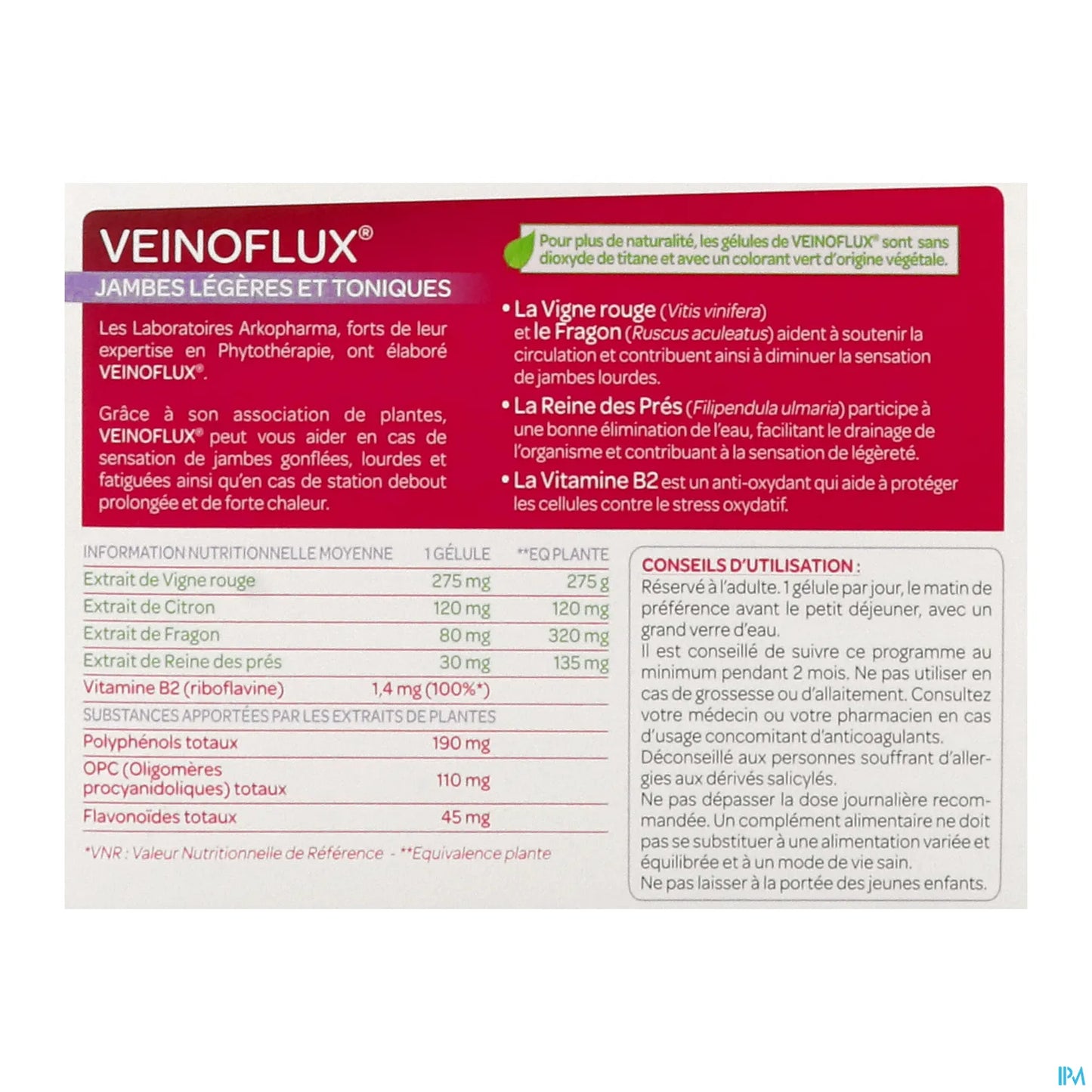 Arkopharma Veinoflux 60 gélules