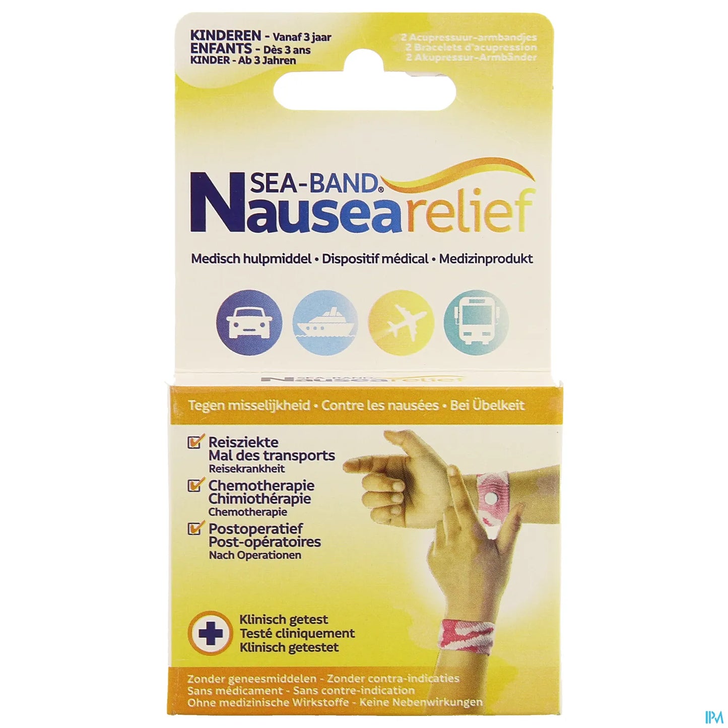 Sea-Band Bracelet Anti-Nausées Enfant Rose Boîte de 2