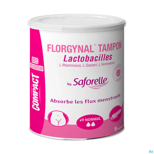 Saforelle Florgynal Probiotic Tampons with Compact Applicator Normal 9 Units