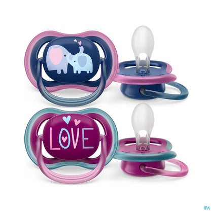 Philips Avent Ultra Air Sucette Silicone 18m+ Elephant