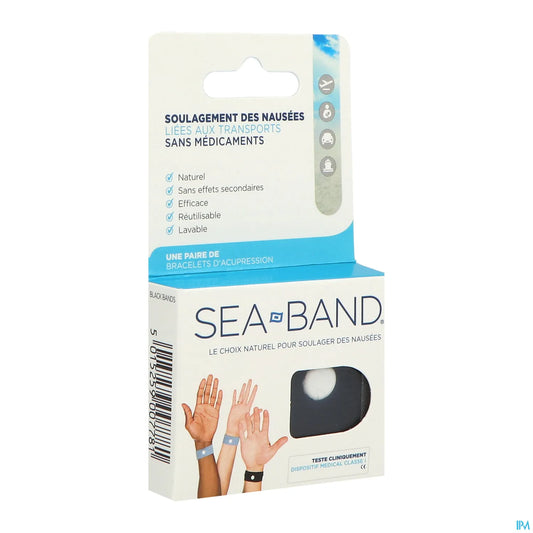 Sea-Band Bracelet Anti-Nausées Adulte Noir