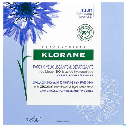 Patchs Yeux Lissants Hydro Gel Bleuet Bio Acide Hyaluronique 7 Paires