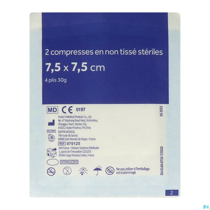 Compresse Stérile Non Tissée 7,5x7,5 cm 10 Sachets de 2