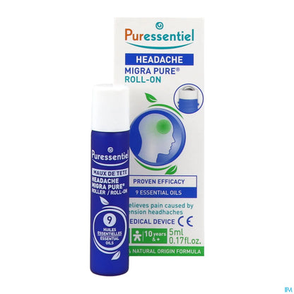 Rullo per il mal di testa 9 oli essenziali 5 ml