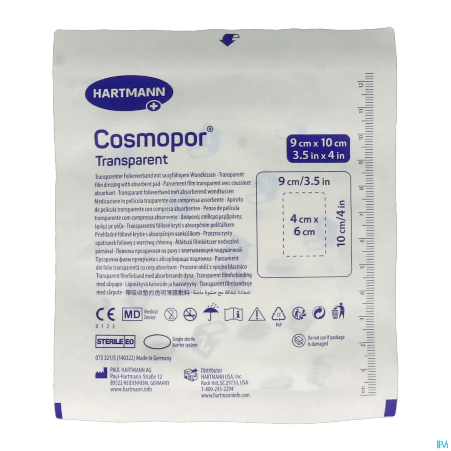Hartmann Cosmopor Trasparente Sterile 9x10cm 5 Pz