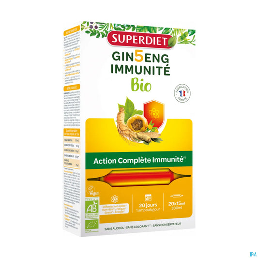 Ginseng 5 Immunité Ampoules 20 x 15 mL
