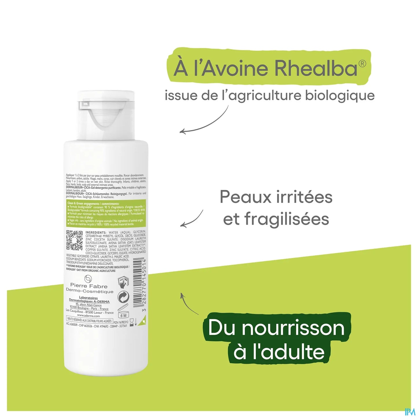 Dermalibour+ Cica Gel Moussant Assainissant 100ml