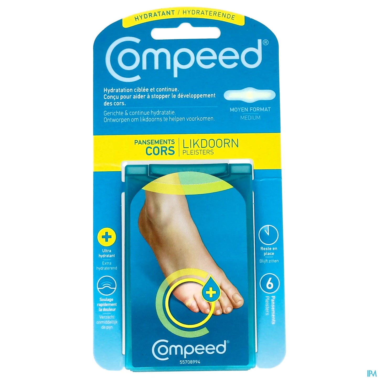 6 Pansements Cors Hydratants Moyen Format 1.7 x 5.7 cm