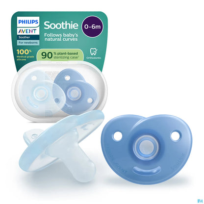 Avent Sucette Soothie Bleue 0 à 6 Mois 2 unités