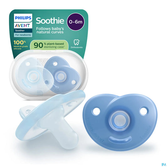 Avent Sucette Soothie Bleue 0 à 6 Mois 2 unités
