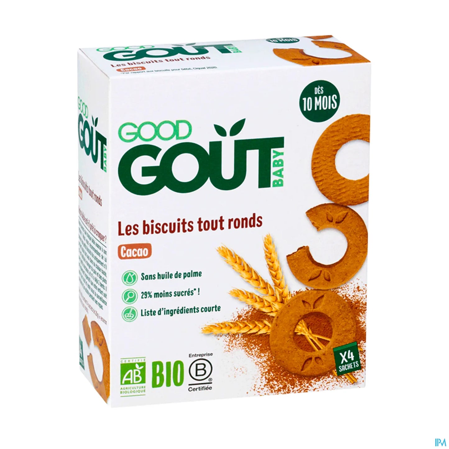 Biscuits Tout Ronds Cacao Bio 80g Dès 10 Mois
