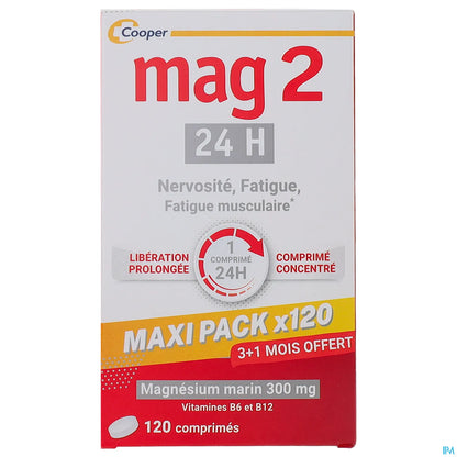 Mag 2 24H Formule Renforcée 120 Comprimés