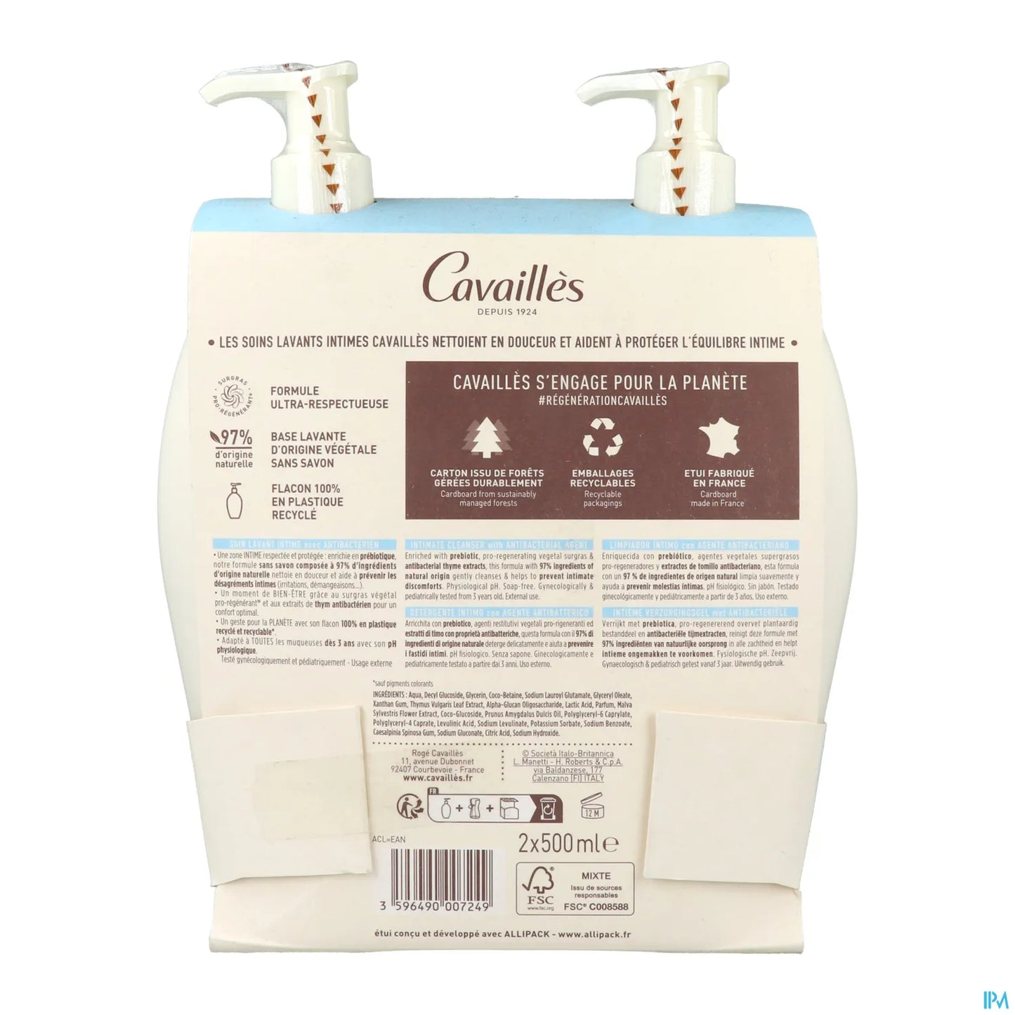 Rogé Cavaillès Detergente Intimo Antibatterico 2x500ml