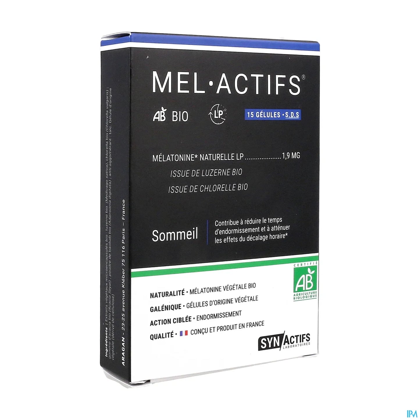 SynActifs Melagreen 15 Capsules Restorative Sleep and Anti Jet-Lag