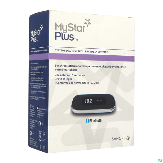 Sanofi MyStar Plus Kit Lecteur de Glycémie 3 cm x 6,5 cm x 1 cm