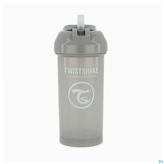 Twistshake Tasse à Paille Gris 360 mL 6 Mois et Plus