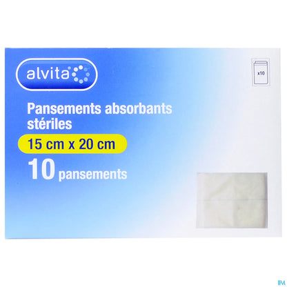 Sterile Non-Adhesive Absorbent Dressing 15x20cm 10 Sachets