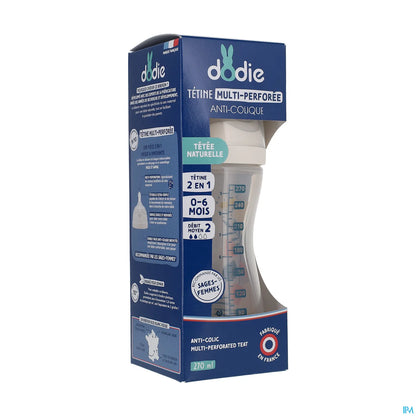 Biberon Tétine Multi-Perforée Anti-Colique Rose 270ml