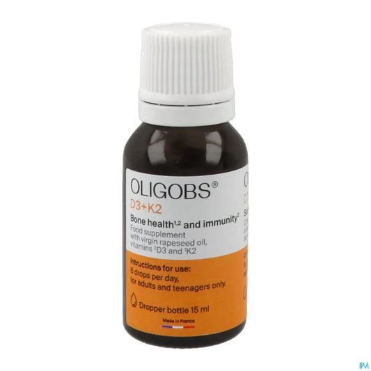 Oligobs D3 + K2 Flacon Compte Gouttes 15 mL