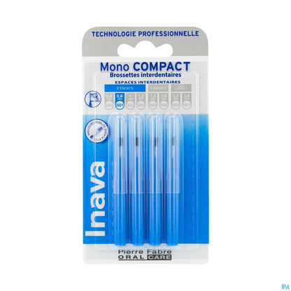 Mono Compact Brossette Bleu Blister 4 Unités ISO1 0.8mm