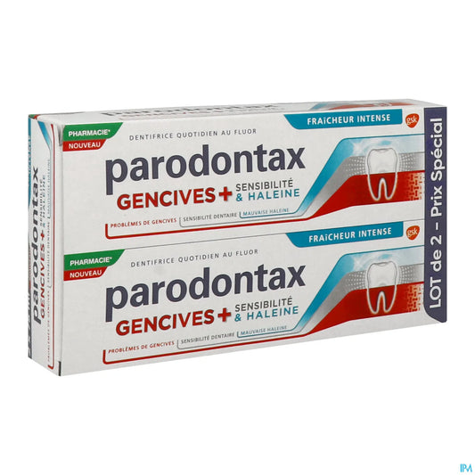 Sensitive Gum and Intense Fresh Breath Toothpaste 2x75ml