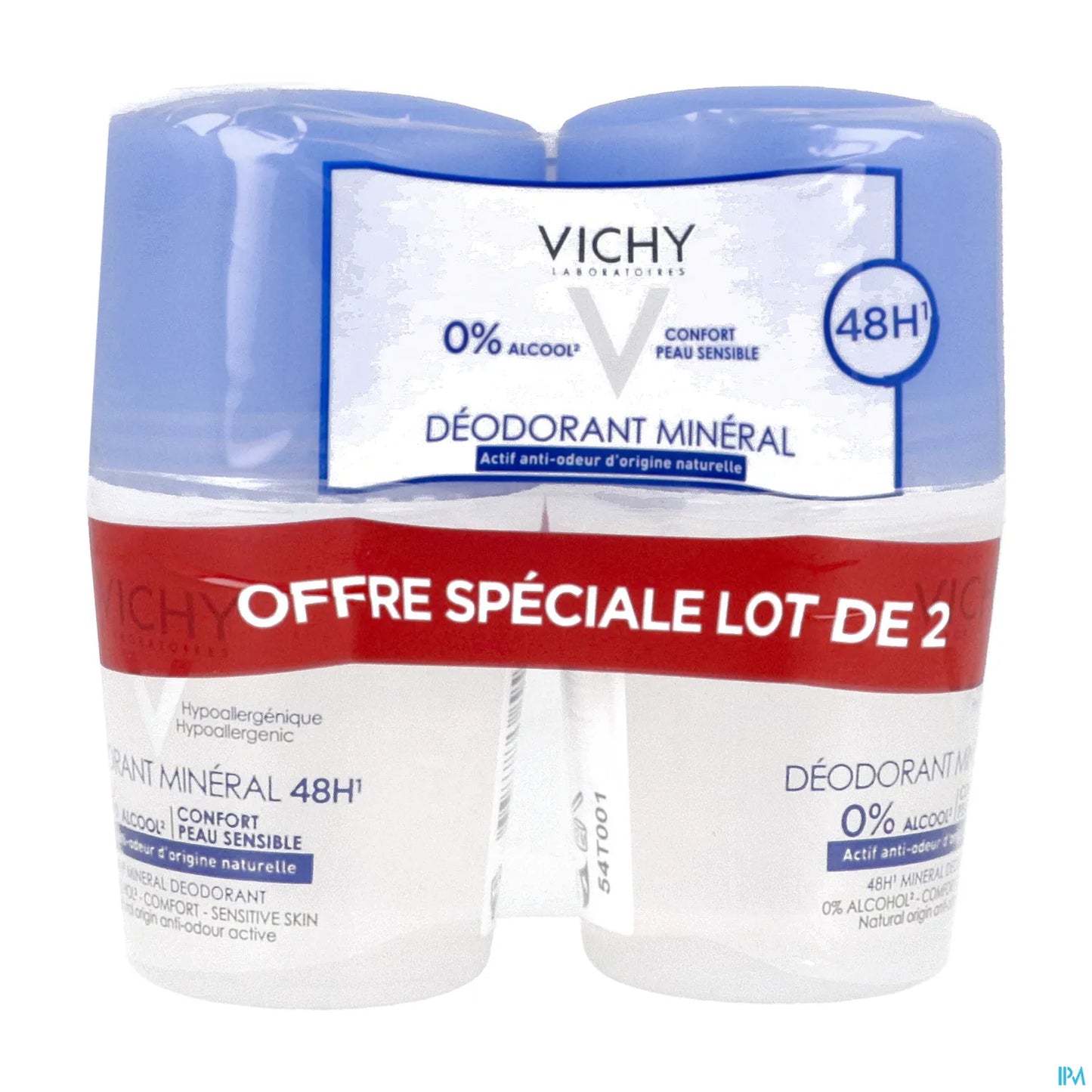Déodorant Minéral 48H Roll-On Lot de 2 x 50 ml
