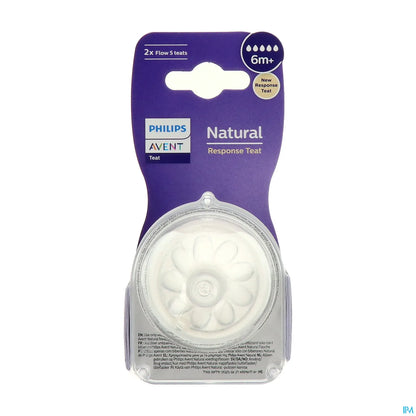 Philips Avent Tétines Natural Response Niveau 5 6 Mois et Plus x2