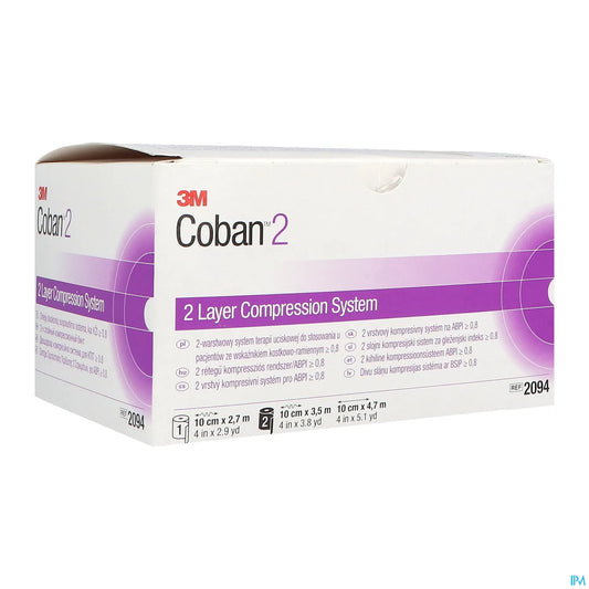 Coban 2 Système Compression 10 cm x 2,7 m + 10 cm x 4,7 m Boîte 2 Pièces