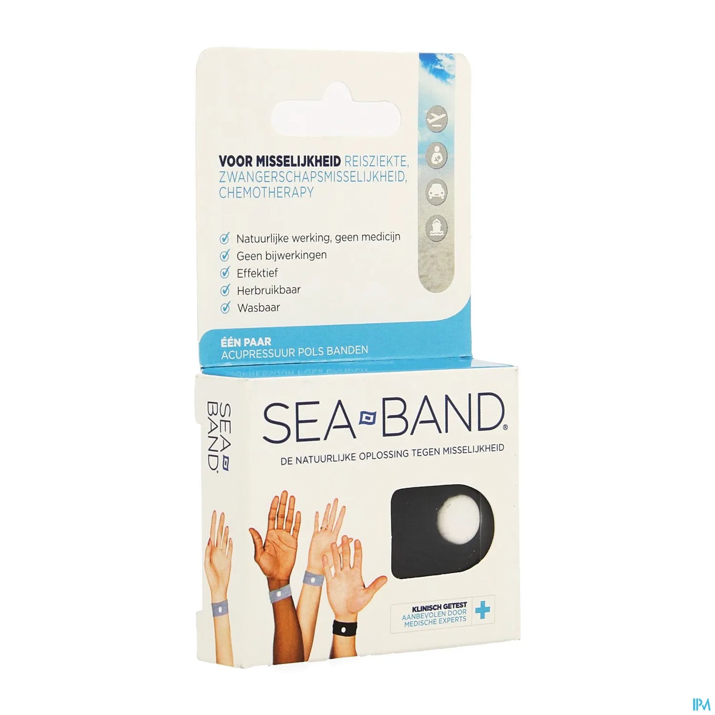 Sea-Band Bracelet Anti-Nausées Adulte Noir