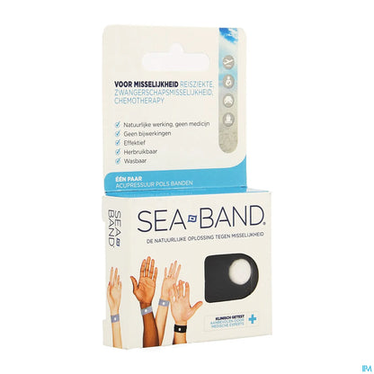 Sea-Band Bracelet Anti-Nausées Adulte Noir