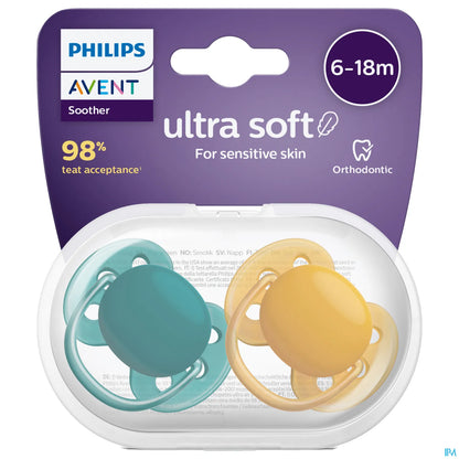 Philips Avent Sucette Ultra Soft Silicone 6-18 Mois Neutre