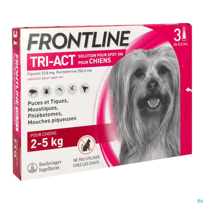 Tri-Act Dog 2 to 5 kg Box of 3 Pipettes