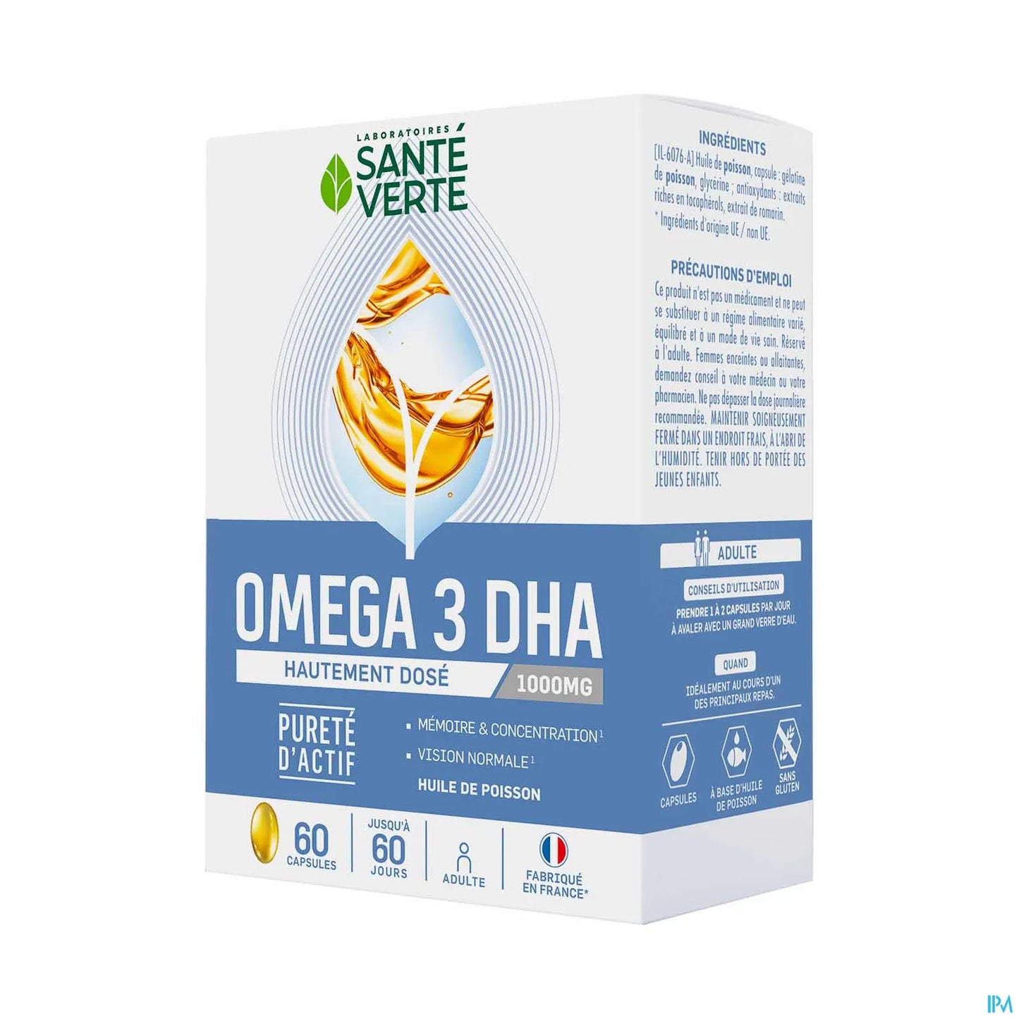 Omega 3 1000 mg de DHA 60 Capsules
