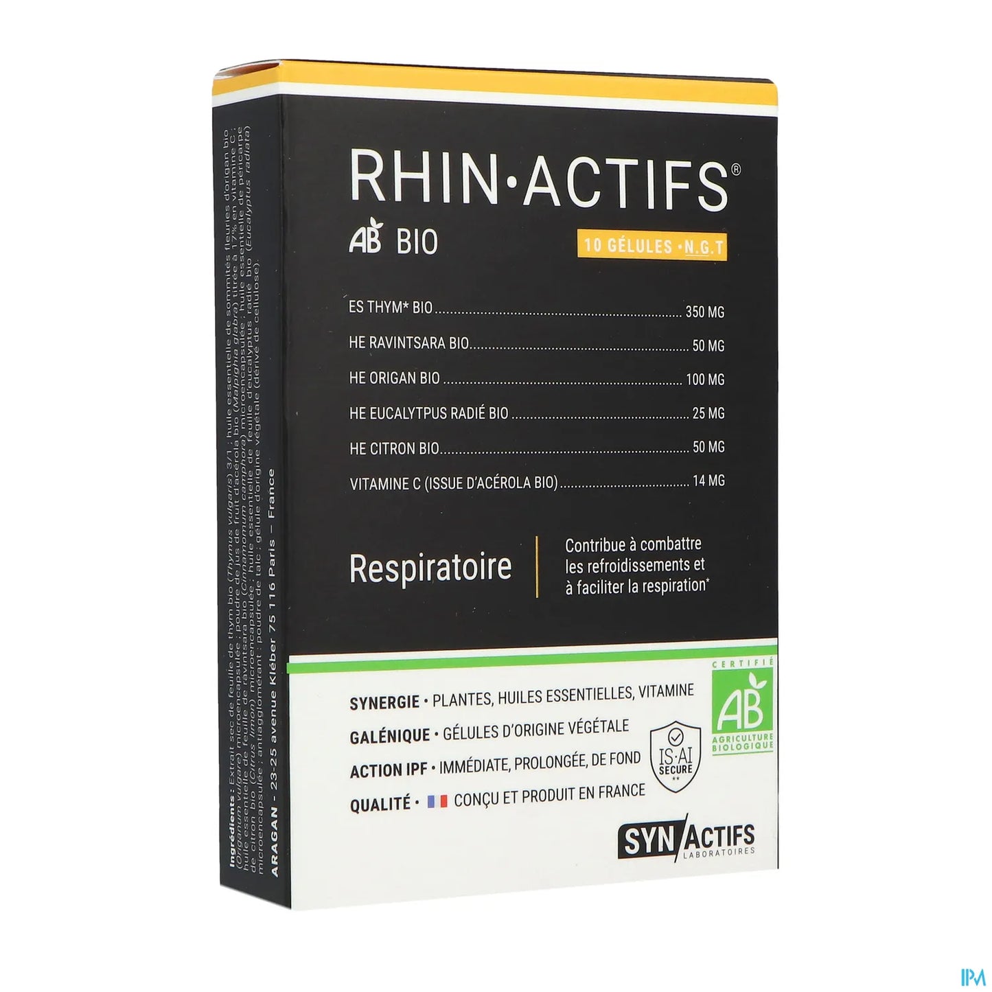 Synactifs Rhin Actifs Bio Respiratoire 10 Gélules