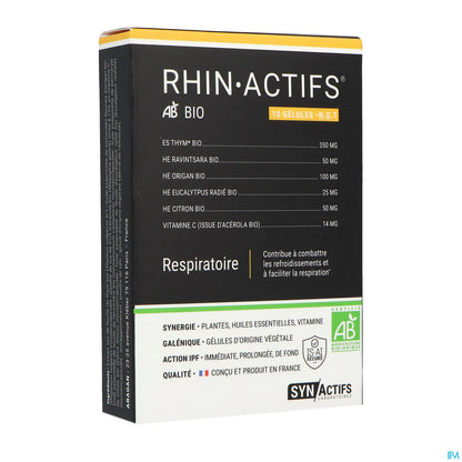 Synactifs Rhin Actifs Bio Respiratoire 10 Gélules