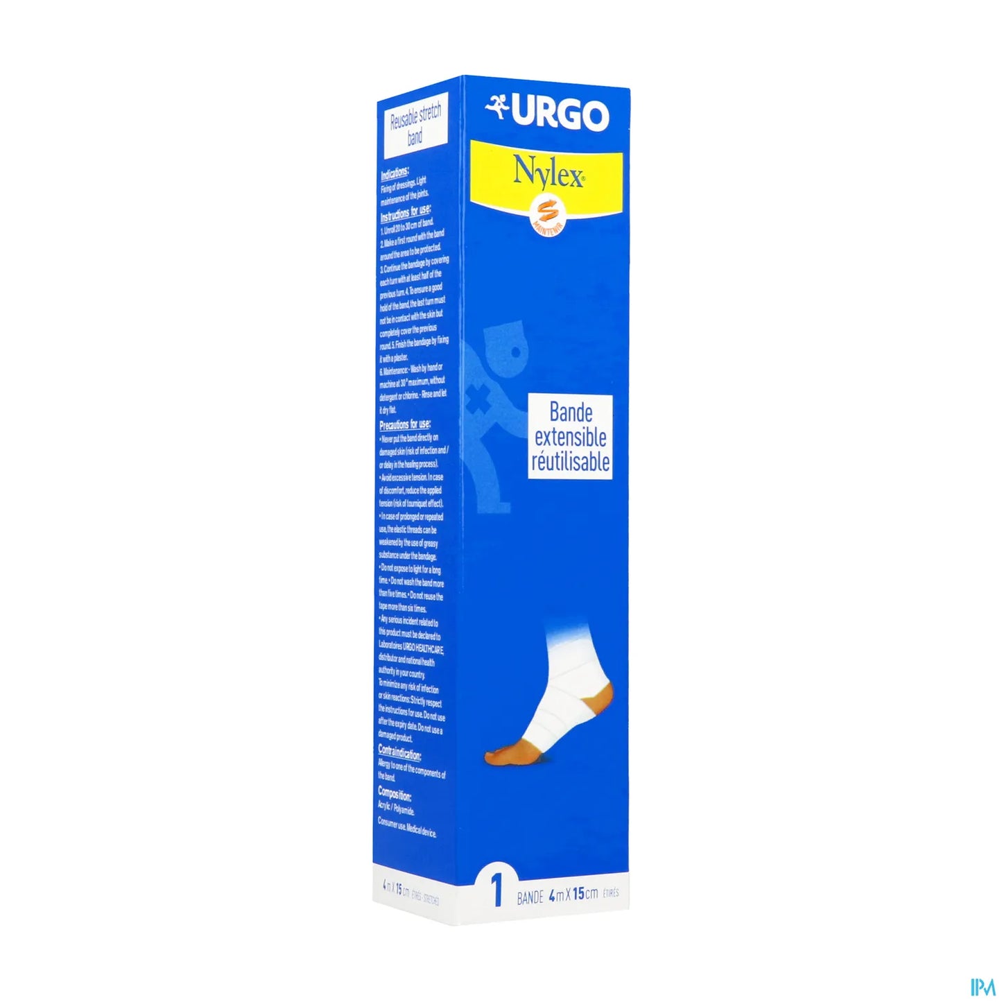 Bande Nylex Extensible Blanc 15 cm x 4 m