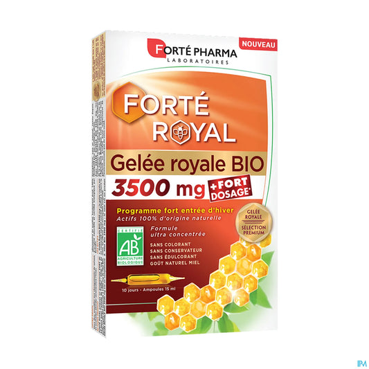 Forté Royal Royal Jelly 3500 mg Organic 10 Ampoules 15 ml