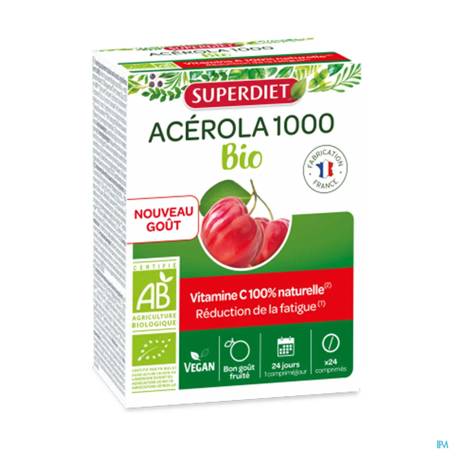 Acérola 1000 Bio 24 Comprimés Sécables à Croquer